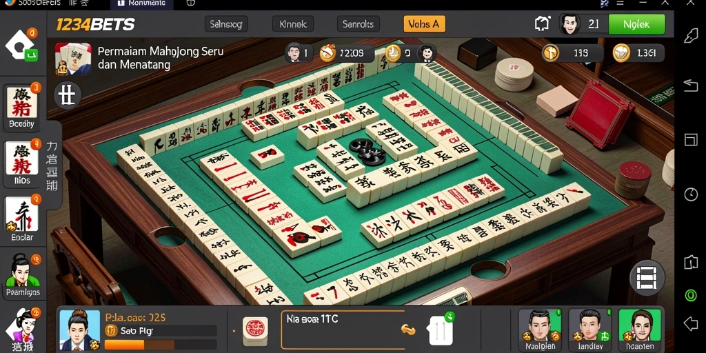 Screenshot gameplay seru 1234BETS dalam aksi Mahjong.
