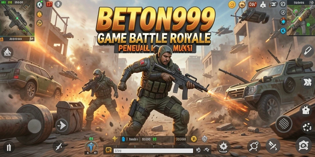 Screenshot menampilkan pertempuran intens di BETON999.
