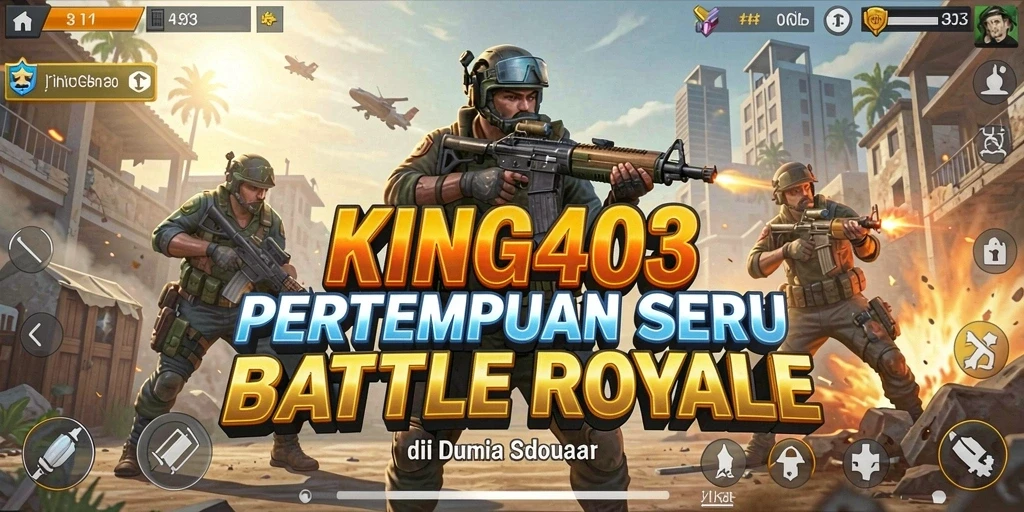 Screenshot KING403 menampilkan aksi seru dalam pertempuran Battle Royale.