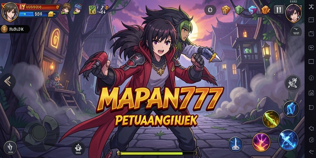 Tampilan gameplay seru dengan karakter anime yang unik.