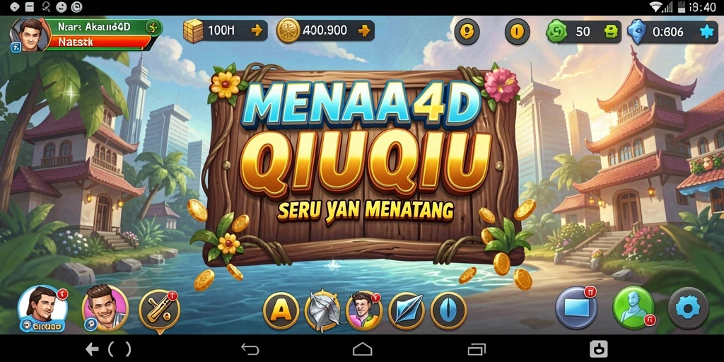 Screenshot menunjukkan gameplay seru dalam MENARA4D QiuQiu.