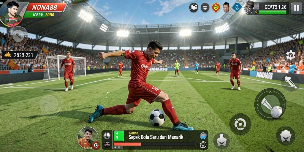 Tampilan gameplay <strong>NONA88</strong> yang mengesankan saat pertandingan berlangsung.