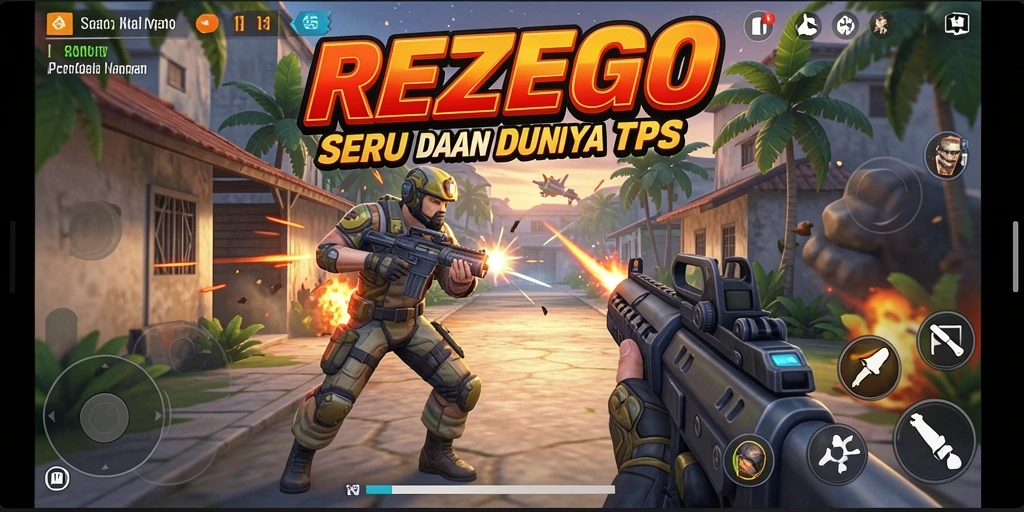 Tampilan gameplay seru dalam REZEGO yang penuh aksi.