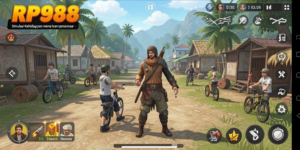Tampilan gameplay RP888 yang menarik dan dinamis dalam simulasi kehidupan.