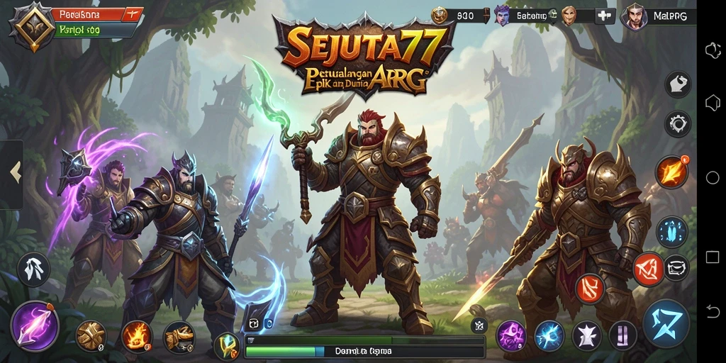 Tampilan aksi seru dalam SEJUTA77 yang menampilkan pertarungan ARPG.