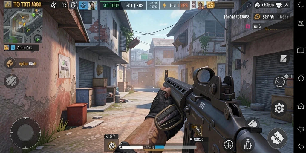 Screenshot TOTO1000 menunjukkan aksi pertarungan yang intens di FPS.