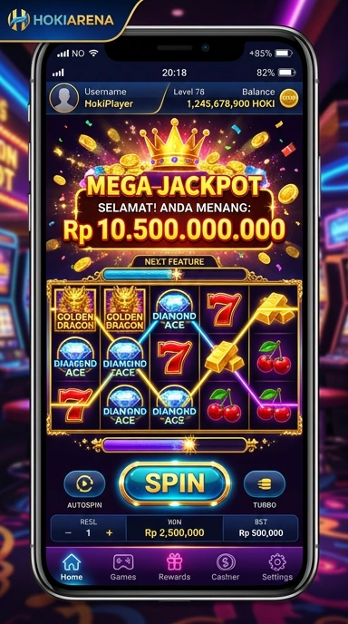 Menu aplikasi yang beragam di hokiarena.
